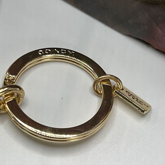 COACH Gold Black dual Fob Twist Loc PurseCharm/Key Fob NWOT - Picture 14 of 16